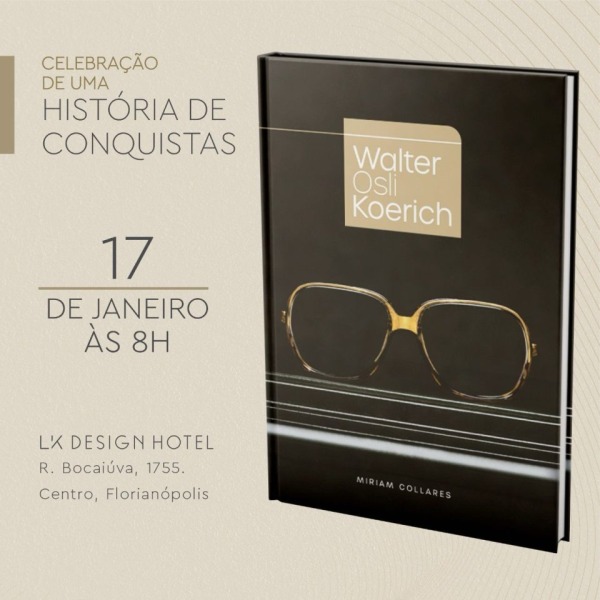 Livro que conta a história vitoriosa de Walter Koerich será lançada no dia 17